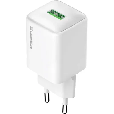 Зарядний пристрій ColorWay USB QC3.0 18W white (CW-CHS063Q-WT)