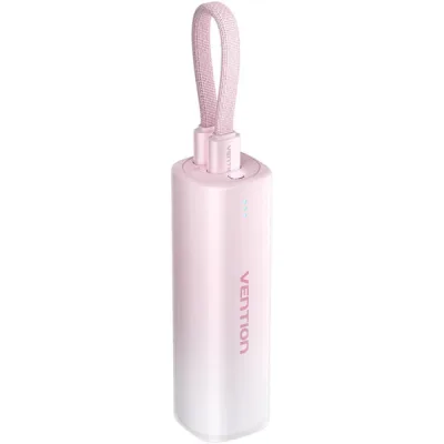 Батарея універсальна Vention 5000mAh 20W PD, USB-C In/Out, Lightning In/Out, with cable, Gradient Red (FHWR0)