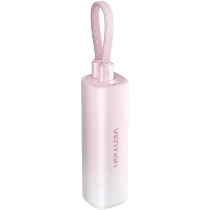 Батарея універсальна Vention 5000mAh 20W PD, USB-C In/Out, Lightning In/Out, with cable, Gradient Red (FHWR0)