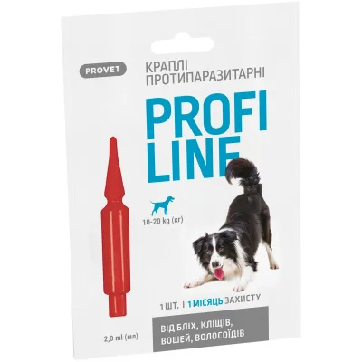 Краплі для тварин ProVET Profiline інсектоакарицид для собак 10-20 кг 1/2 мл (4823082431076)