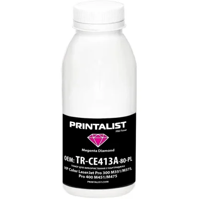 Тонер HP CLJ Pro 300 M351/M375, Pro 400 M451/M475, 80г Magenta Printalist (TR-CE413A-80-PL)