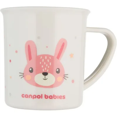 Набір дитячого посуду Canpol babies CUTE ANIMALS кружка пластикова, рожева (4/413_pin2)