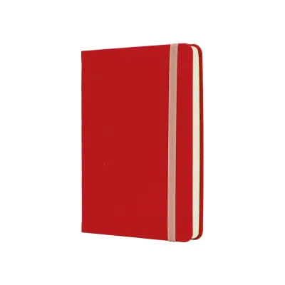 Книга записна Optima А6 SQUARE, тверда обкладинка, гумка, кремовий блок лінія, червоний (O20386-03)