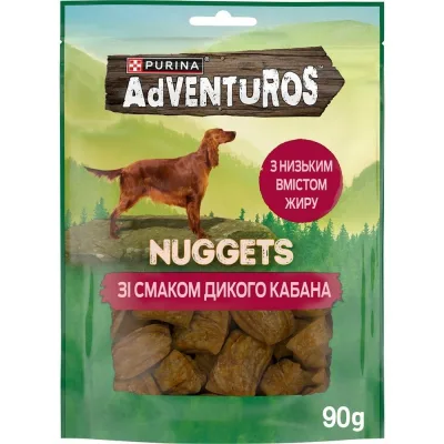 Ласощі для собак Purina AdVENTuROS Шматочки зі смаком дикого кабана 90 г (7613035516458)