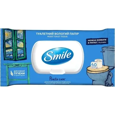 Туалетний папір Smile Classic Procto Care Вологий 40 шт. (4823071668841)