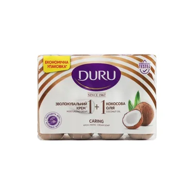 Тверде мило Duru 1+1 Крем та Кокосова олія 4 х 80 г (8690506559557)
