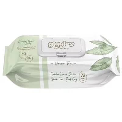 Дитячі вологі серветки Dolphin Green Tea з клапоном 72 шт (8680131207459)