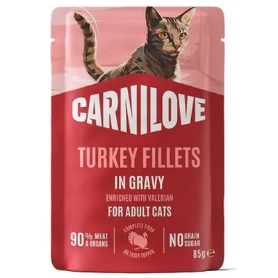 Вологий корм для кішок Carnilove Gravy Turkey with Valerian 85 г (8595602584635)