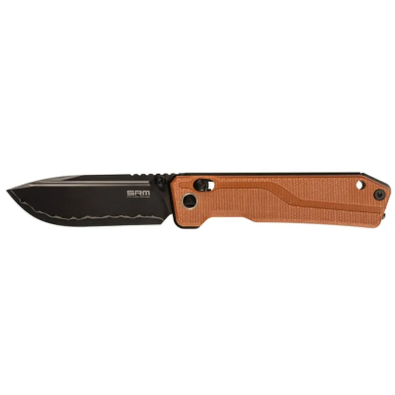 Ніж SRM Rubik 7228B 140Cr, Brown Micarta, Black Stonewash (7228B-MN2)