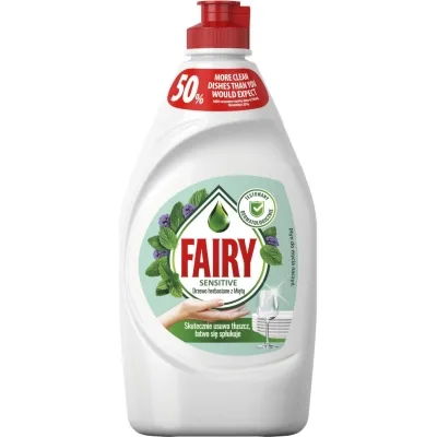 Засіб для ручного миття посуду Fairy Sensitive Чайне дерево та м'ята 450 мл (8006530111621)