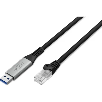 Дата кабель USB AM to RJ45 Ethernet 3.0m CAT 6A S/FTP 1Gbps LSZH Digitus (AK-300600-030-S)