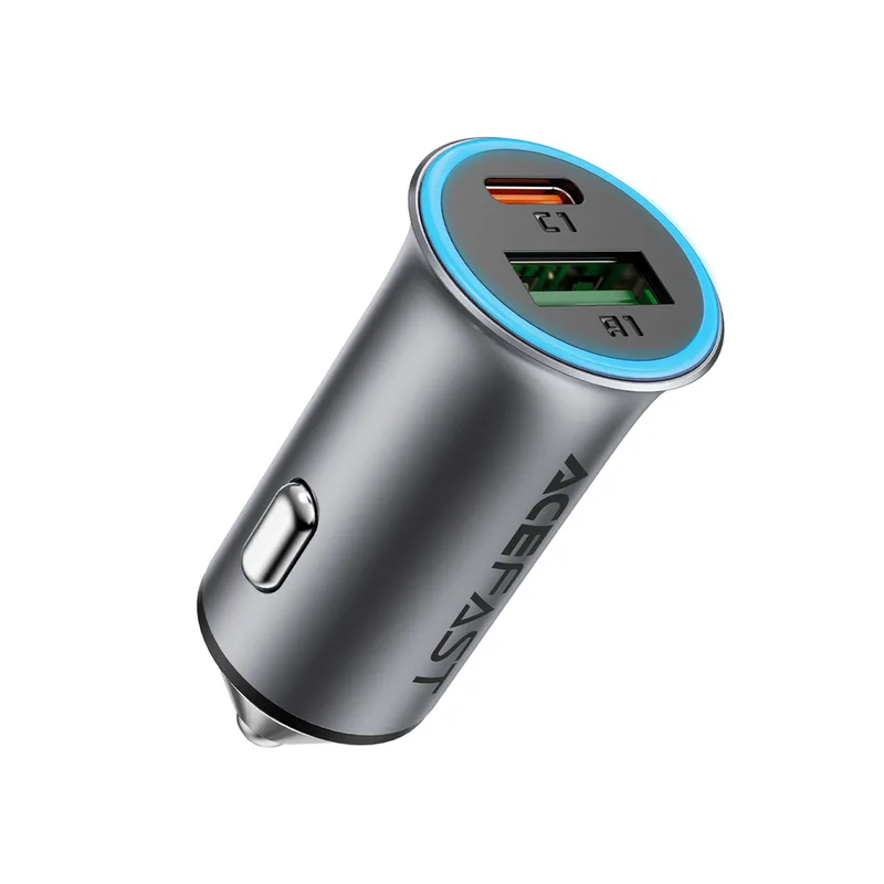 Зарядний пристрій Acefast 1xUSB-C + 1xUSB 95W car adapter B16 black (6974316284970)