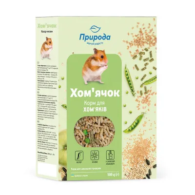 Корм для гризунів Природа «Хом'ячок» + Колор та Ензим 500 г (4823082410729)