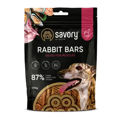 Ласощі для собак Savory Bars With Rabbit 100 г (4820261921113)