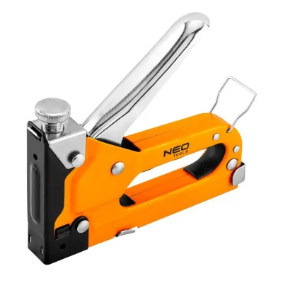 Степлер будівельний Neo Tools 4-14 мм, тип скоб J/53, регулювання забивання скоб (16-032)