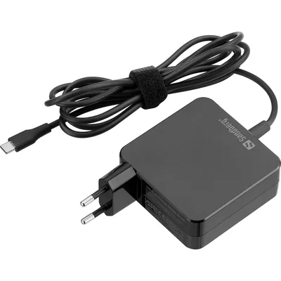 Зарядний пристрій Sandberg USB-C 65W GaN built-in cable USB-C 2.0m black (135-79)