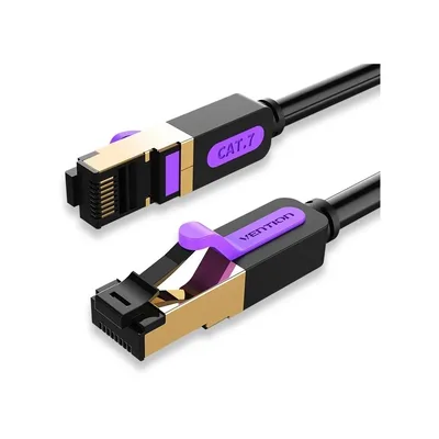 Патч-корд 1м, S/FTP cat 7 RJ-45 black Vention (ICDBF)