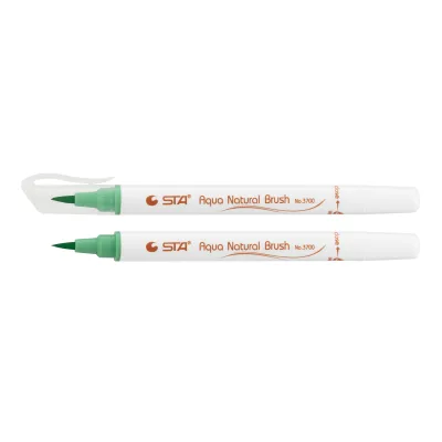 Художній маркер STA пензлик акварельний AQUA NATURAL BRUSH 3700, кислотний зелений (STA3700-40)