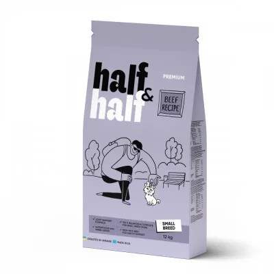 Сухий корм для собак Half&Half для маленьких порід з яловичиною 12 кг (4820261920734)