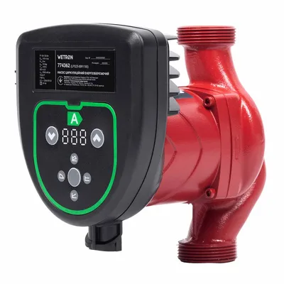 Насос циркуляційний енергозберігаючий 50-130Вт Hmax 8м Qmax 100л/хв Ø1½″ 180мм + гайки Ø1″ WETRON (774362)