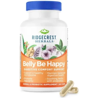 Вітамінно-мінеральний комплекс Ridgecrest Herbals Здоров'я травної системи, Belly Be Happy, RidgeCrest Herbals, (RCH201)