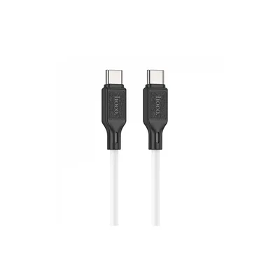 Дата кабель USB-C to USB-C 1.0m 60W silicone X90 Cool white HOCO (6931474788474)