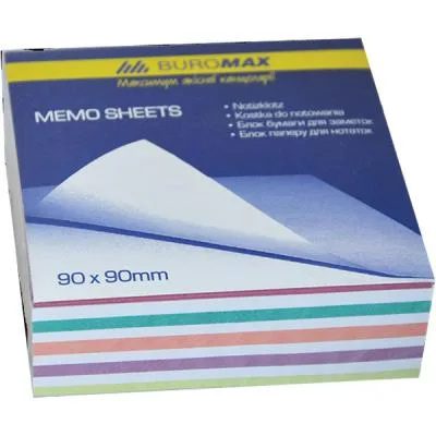 Папір для нотаток Buromax Zebra JOBMAX 90х90х30мм, glued (BM.2256)