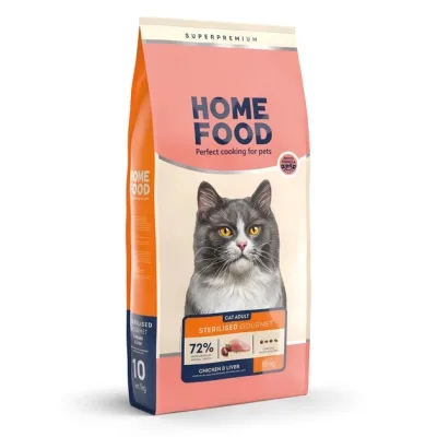 Сухий корм для кішок Home Food For sterilised з куркою та лівером 10 кг (4820235020651)