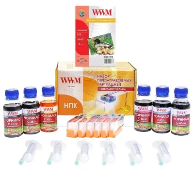 Комплект перезаправних картриджів WWM Canon MG7740/TS8040/9040 (RC.CLI471/6ARC)