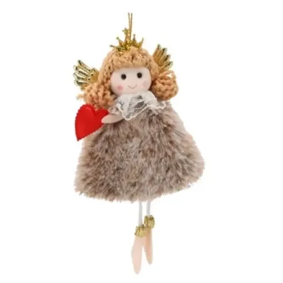 Ялинкова іграшка Chomik Фея хутро 8х16 см, коричнева (5900779900554_1)
