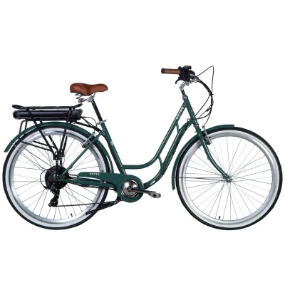 Електровелосипед Dorozhnik 28" eRETRO Vbr FR рама-19" 36B 13А*г 500Вт 2026 зелено-сірий (ELB-D-28-111)