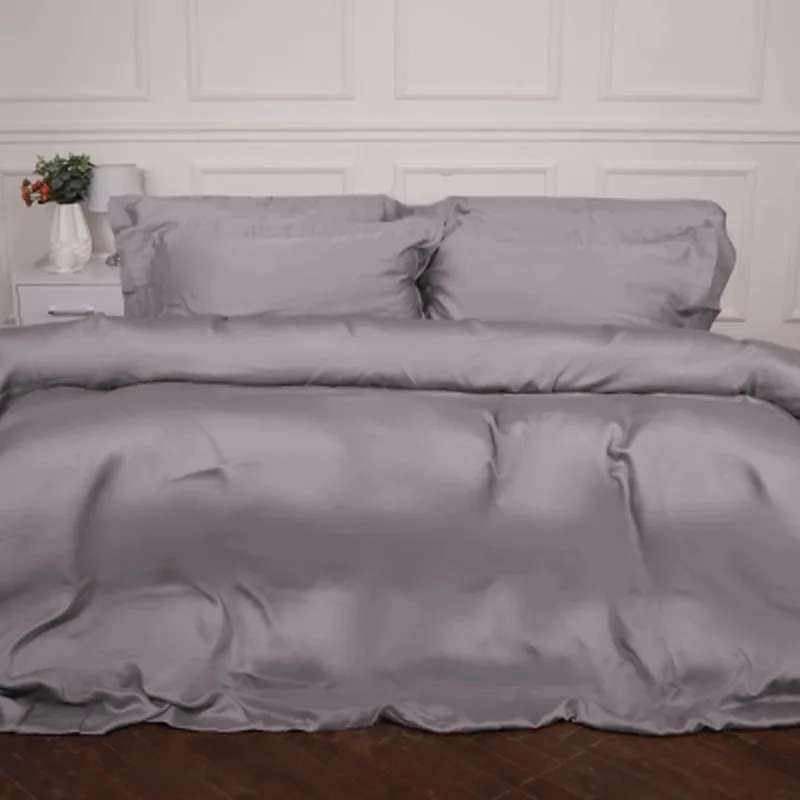 Постільна білизна MirSon Tencel №06 Gray 2x160x220 Сімейний Євро (2200009370533)
