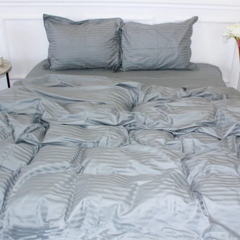 Постільна білизна MirSon Satin Stripe 30-0010 Light Gray 110х140 дитячий (2200005246146)