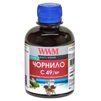 Чорнило WWM CANON GI-490 200г Black Pigmented (C49/BP)