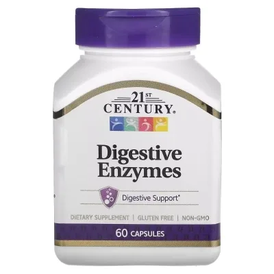 Вітамін 21st Century Травні ферменти, Digestive Enzymes, 60 капсул (CEN-22556)