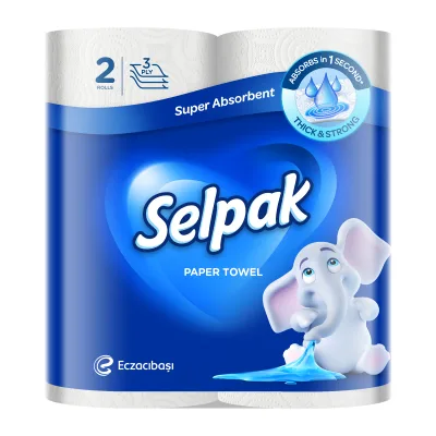 Паперові рушники Selpak 3 шари 80 відривів 2 рулони (8690530015029)