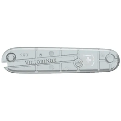 Накладка на ніж Victorinox 91мм silver transparent передня з лого (Va+)