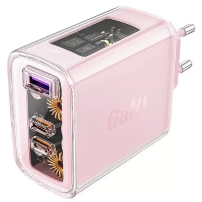 Зарядний пристрій Acefast 3xUSB 65W (2xUSB-C+USB-A) Gan A45 Fast Charger Cherry blossom (6974316282082)