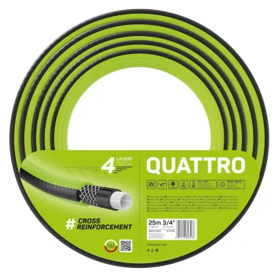 Шланг для поливу Cellfast QUATTRO, 3/4', 25м, 4 шари, до 20 Бар, -10…+50°C (10-075)