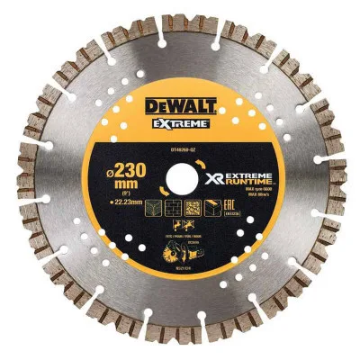 Круг відрізний DeWALT алмазний граніт/цегла/піноблок, 230х2.6х22.23 мм (DT40260)