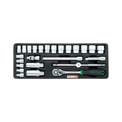 Набір інструментів Toptul з тріскачкою, в ложементі 3/8" 25шт. (GCAT2501)