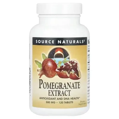 Трави Source Naturals Екстракт гранату, 500 мг, Pomegranate Extract, 120 таблеток (SNS-01628)