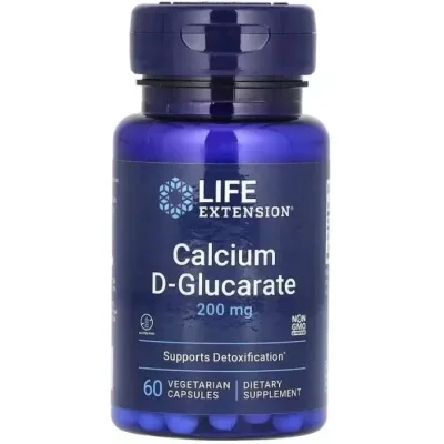 Вітамінно-мінеральний комплекс Life Extension D-глюкарат кальцію, 200 мг, Calcium D-Glucarate, 60 вегетаріанських (LEX-16516)