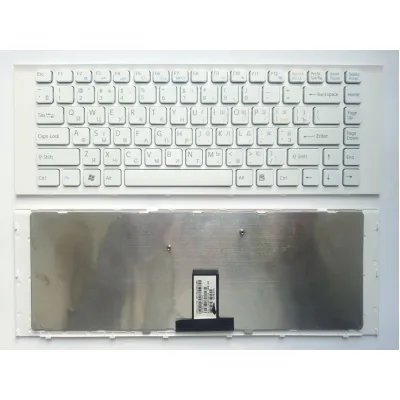 Клавіатура ноутбука Sony VPC-EG Series белая с белой рамкой RU (A43254)