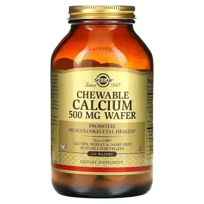Мінерали Solgar Кальцій, 500 мг, Chewable Calcium, 120 жувальних таблеток (SOL-00410)