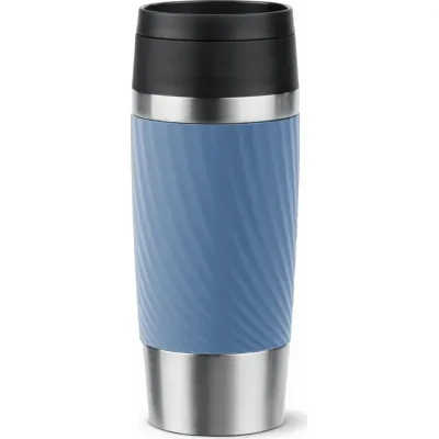 Термокружка Tefal Travel Mug Classic Twist, 360мл, нержавіюча сталь, блакитний (N2024510)