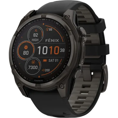 Смарт-годинник Garmin fenix 8 47mm,Saph Solar,CrbnGry Ti/Blk,Blk/PblGryBnd (010-02906-11)