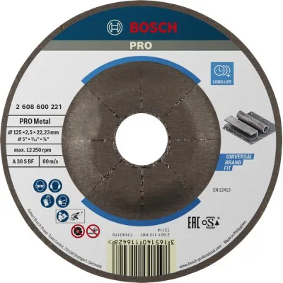 Круг відрізний Bosch Professional, для металу, 125×2.5×22.23 mm (2.608.600.221)