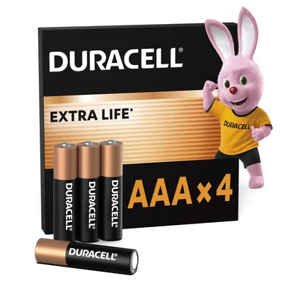 Батарейка Duracell AAA лужні 4 шт. в упаковці (5000394052543 / 81545421)