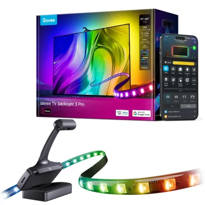 Світлодіодна стрічка Govee Набір R2A81 Three-cameraTV Backlight 75-85'', RGBIC, WI-FI/Bluetooth, чорний (R2A81C11)
